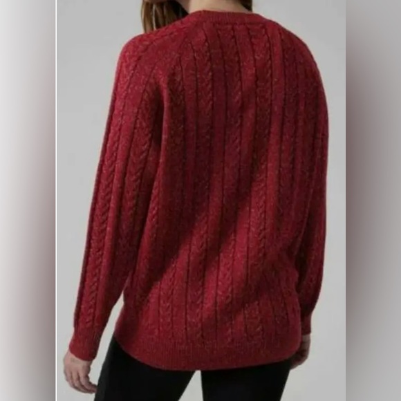 Athleta NWT Crossroads Crew Sweater Red Women's Size Small Petite - Picture 3 of 6